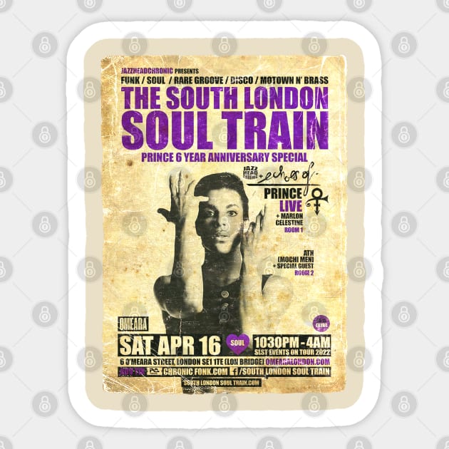 POSTER TOUR - SOUL TRAIN THE SOUTH LONDON 133 Sticker by Promags99